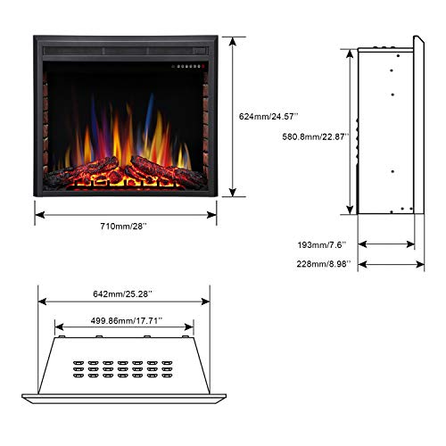 2 R+W+FLAME+Electric+Fireplace+Freestanding+750W+1500W