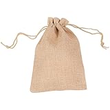 Burlap Jute Treat Bags 5" x 7" - 12 Pack Premium Quality Holiday Drawstring pouches