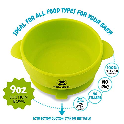 image for AllGoodBaby Baby & Toddler Feeding Set - 2 Pocket Food Catching Bibs, 