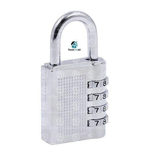 Combination Lock 3-inch Padlock 4 Digit Lock for Locker School and Gym Locker,Toolbox,Fence,Cabinet, Storage (RED)