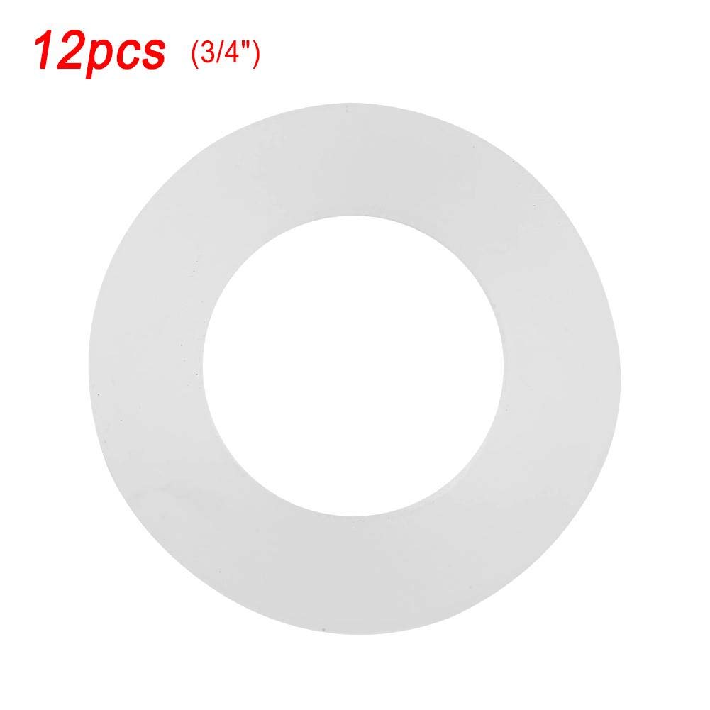 12pcs Flat Washer Silicone Wave Lock Washer White Sealing Washers Grommet Assortment Kit for Bellows Hoses 3/4 inch silicone sealing washer flat washer kit - Image 3