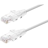 Monoprice Cat6 Ethernet Patch Cable - Snagless, Stranded, 550MHz, UTP, CMR Rated, 28AWG, 25 Feet, White - SlimRun Series
