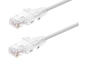 Monoprice Cat6 Ethernet Patch Cable - 30 feet - White | Snagless RJ45 Stranded 550MHz UTP CMR Riser Rated Pure Bare Copper Wi