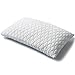 Adjustable Hypoallergenic Shredded Memory Foam Pillow, Xixi Home White Original Memory Foam Stuffed Pillow with Dust Mite Resistant Bamboo Cover, Neck and Shoulder Pain Relief (Queen)