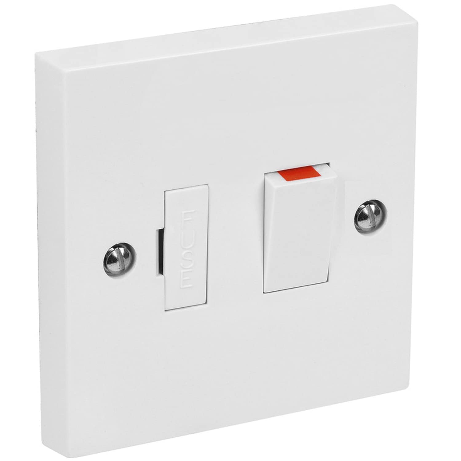 13A Switched Fused Spur Connection Unit – Classic White Finish – BS1363 Compliant – Wall-Mounted Fused Isolator Switch for Boilers, Cookers, Appliances & More