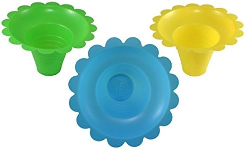 50 Cups of 8-12oz Assorted Color Flower Cup Snow Cones Ice Cream Bowl