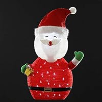 KPROE Portable Pre-Lit LED Lighted Battery Operated Santa Claus Christmas Lawn Decoration Indoor Outdoor Holiday 27.5 Inches