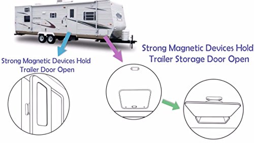 #1 Selling/Rated - Magnetic Baggage Door Catch - Holder - Clip - Latch for RV, Trailer, Camper, Motor Home, Cargo Trailer, Boat Compartments - Replaces Plastic Spring Clips (White 2-Pair) - Thumbnail 2