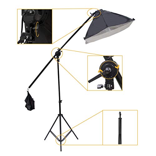 Wisamic Photography Video Studio Lighting Kit, Background Support System 10ft x 6.6ft/2MX3M with 3 Color Backdrop & Umbrella & Softbox, Continuous Lighting Kit for Photo Video Shooting Photography - Thumbnail 5