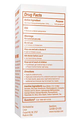 image for Carpe Underarm Antiperspirant and Deodorant, Clinical strength with al