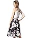Face N Face Women's High Elastic Waist Flare Pleated A Line Midi Skirt Large Black