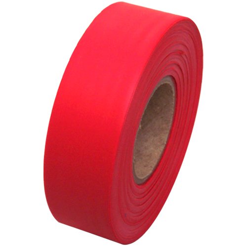 Flagging Tape 1-3/16" Non-Adhesive Plastic Ribbon, Red