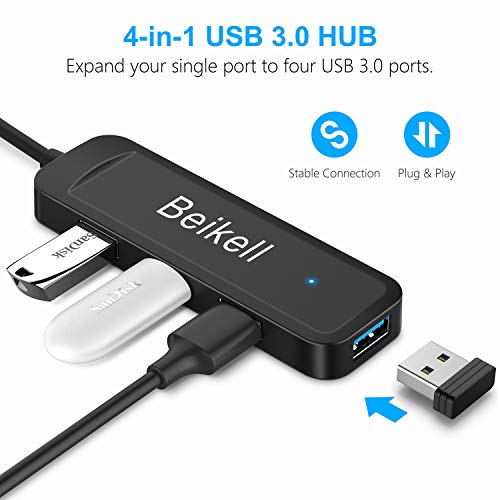 USB 3.0 Hub, Beikell USB Data Hub 4 Ports Ultra Slim High Speed for Macbook, Mac Pro/Mini, iMac, Surface Pro, XPS, USB Drives, Notebook PC, Laptop, External Hard Drives, etc. - Image 3