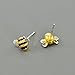 Paialco 925 Sterling Silver Cute Bumblebee Earring Studs Black and Yellow Enamel