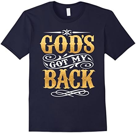Mens Christian Shirt God's Got My Back Christian Gift Medium Navy