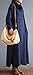 Soojun Women's Cowl Neck Cotton Linen Maxi Dresses with Pockets, Navy, One Size