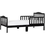 Dream On Me Classic Design Toddler Bed In Black, Greenguard Gold And JPMA Certified, Low To Floor Design, Two Side Safety rails, Non-Toxic Finishes, Wooden Nursery Furniture