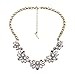 FitandWit FitWit Rhinestone Crystal Statement Choker Exaggerated Flower Fashion Costume Necklace Wedding Jewelry Women