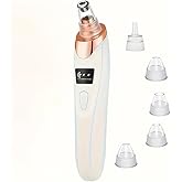 Pore Vacuum Blackhead Remover,Facial Pore Cleaner, 5 Suction Power,5 Probes,USB Rechargeable Blackhead Vacuum Kit, Electric Acne Extractor Tool for Adult