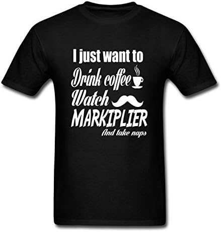 Umokon Men's I Just Want to Drink Coffee Watch Markiplier and Take Naps T-Shirt