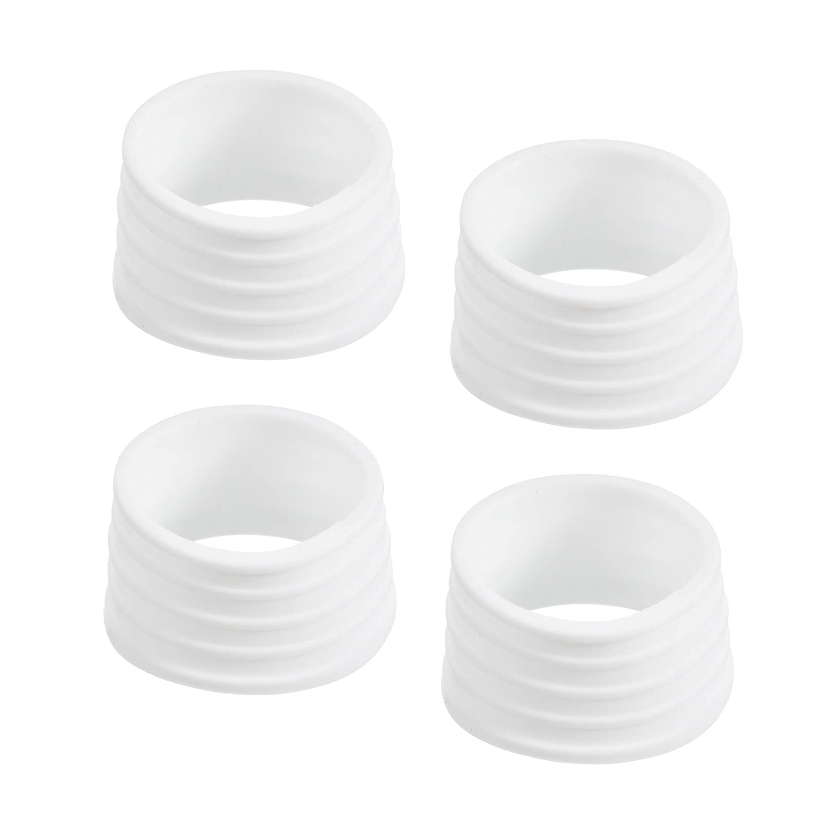 PATIKIL Badminton Racket Handle Grip Ring, 4 Pack Racquet Fix Ring Grip Band Rubber Ring Non-Slip Absorbent Overgrip in Place, White