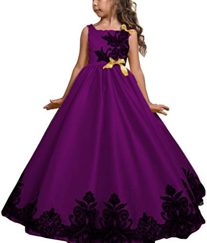 Shiny Toddler Little/Big Girls Embroidered Floor Length Ball Gown Birthday Party Dress