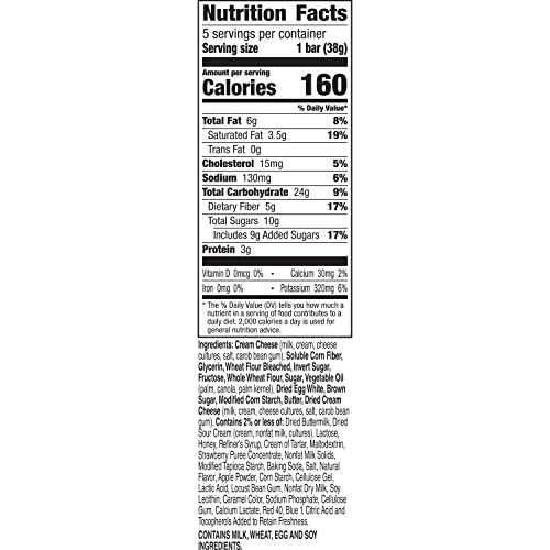 Fiber One Cheesecake Bars, Strawberry Cheesecake, Snack Bars, 6.75 oz