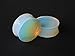 Organic Aragonite, Opalite, Moon, Opal Precious Stone Double Sided Flare Gauges/plugs (1 Pair) Different Sizes Available (0g (8mm)) (B/4/3/31)