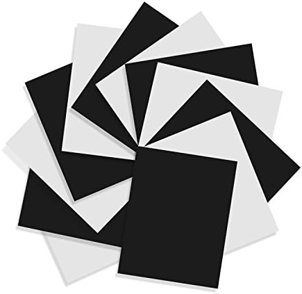 Heat Transfer Vinyl Sheets 12x15"(12 Pack) White And Black Stater Kit For T-Shirts,Clothing,Hat-Iron On HTV Vinyl Bundle Silhouette For Cameo, Cricut Or Heat Press Machine Tool- Flat Packing …