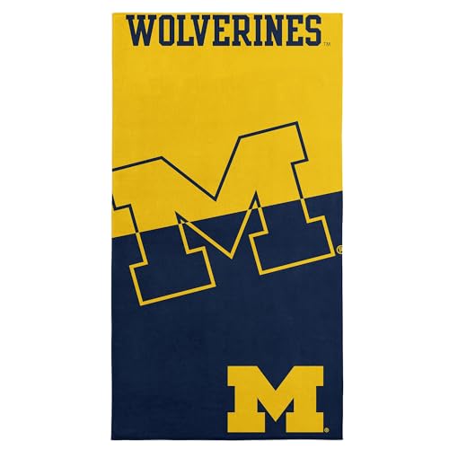 Northwest NCAA Michigan Wolverines Incisor Microfiber Beach Towel, Quick Dry Sand Resistant Lightweight Absorbent Bath Pool Swim Travel Fan Gear, 30 x 60 Inch at Amazon