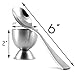 Stainless Steel Egg Cups with Egg Spoons (4 Piece Set)
