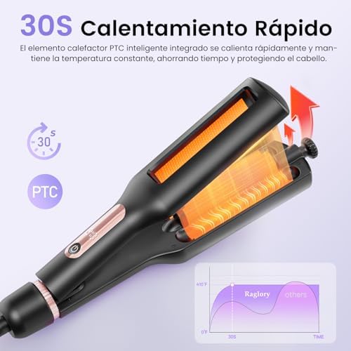 Ondulador de cabelo ajustável 4 em 1, Surfer Waves Iron, Rose Gold
