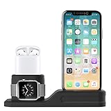 Foxnovo Apple Watch Stand, 3 in 1 Silicone Charger Dock Station for Apple Watch Series 3/2/1/AirPods/iPhone X/iPhone 8/8 Plus/7 Plus/6S, Ideal Decoration for Study, Hall, Bedroom, Office Desk