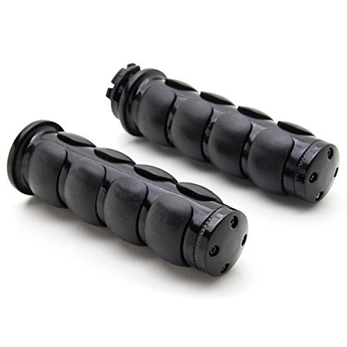 Krator® black comfort rubber motorcycle handlebar hand…