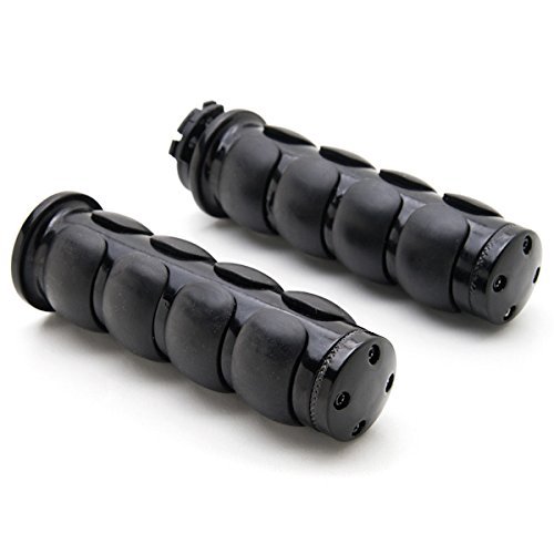 Krator® Black Comfort Rubber Motorcycle Handlebar Hand Grips (1