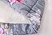 Mud Kingdom Puffer Vest Toddler Girls Floral Pattern Fleece Lined Faux Fur Button Up Grey 3T