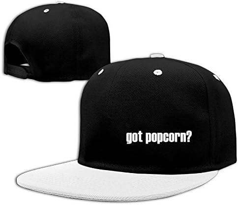 XianC GOT POPCORN Flat Bill Snapback Adjustable Tour Caps White