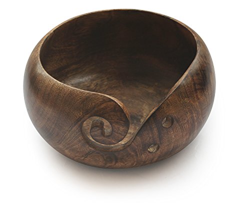 AB Handicrafts Deal For The Day Mango Wooden Yarn Bowl 6 inch for knitting, Crochet for Moms, Grandmothers