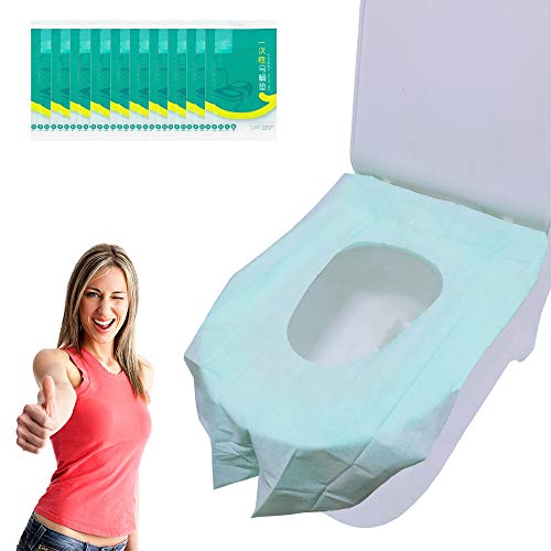 Ditind Toilet Seat Covers Disposable, 30 Pcs Toilet Seat Covers for Travel Accessories (15.8×23.6 inch), Extra Large PE Film Travel Toilet Mats Covers for Kids and Adults Potty Training