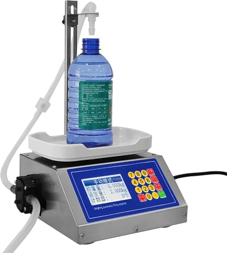 BTURYT Liquid Filling Machine 10g-3kg, 4.2L/MIN, Digital Control, Automatic Weight Filling Machine for Juice, Beverage, Soy Sauce, Low Viscous Liquids~/