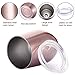 Maxdot 8 Pack Wine Tumbler Cup with Lids 12 OZ Double Wall Vacuum Stemless Insulated Wine Glasses, Durable Insulated Coffee Mug for Wine, Cocktail, Champagne, Beer, Water (Bright Rose Gold)