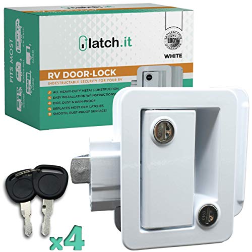 LATCH.IT White RV Door Latch RV Door Locks for Travel Trailers