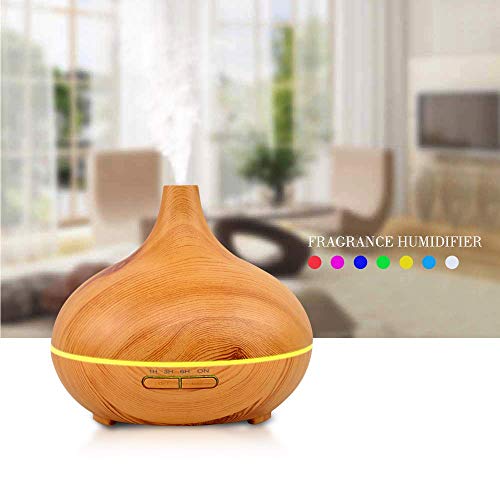 SKY-TOUCH Essential Oil Diffuser, 550ml Oil Diffuser with 4 Timer, Aromatherapy Diffuser with Auto Shut-off Function, Cool Mist Humidifier BPA-Free for Bedroom Home (Cream Yellow)
