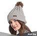 Brook + Bay Pom Pom Beanie Winter Hat for Women - Faux Fur Pompom Warm & Soft, Thick Cable Knit Hats - Cold Weather Cute Knitted Cap