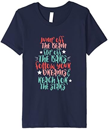 Kids Gymnastics Sport Quote Typography T-shirt for Gymnast 8 Navy