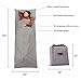 Cotton Sleeping Bag Liner Travel and Camping Sheet Lightweight Warm Roomy Compact Sleep Bag And Sack for Hotel, Youth Hostels, Picnic,Hiking,Climbing 82.7 X 45 Inch,Khaki Grey