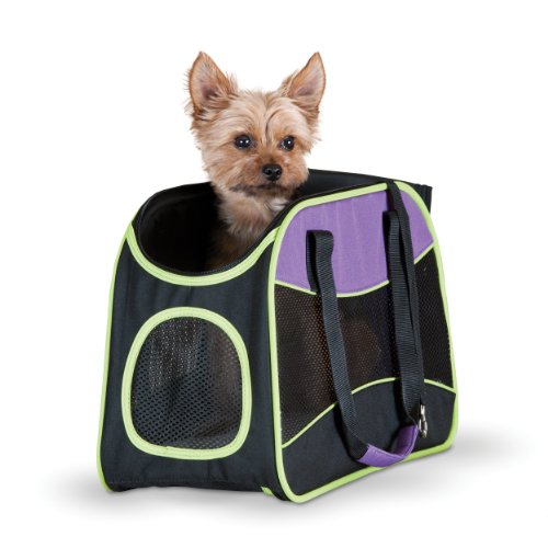 K&H Manufacturing Easy Go Carrier Purple/Black/Lime Green 8-Inch by 16.5-Inch - Thumbnail 2