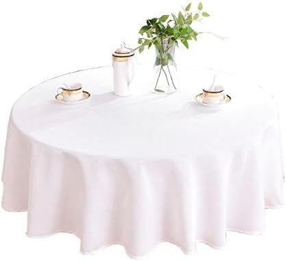 HIGHFLY Linen Round Tablecloth 70 inch Waterproof and Stain Resistant Natural Table Cloth for Round Tables