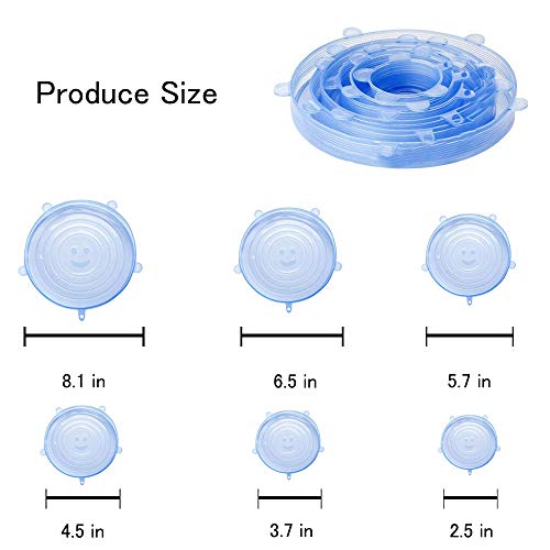 12pcs Silicone Stretch Lids with 2 Bonus, Reusable Insta Lids and Stretchable Food Covers to Keep Food Fresh for Various Sizes and Shape of Containers As Seen On TV, Dishwasher and Freeze - Thumbnail 5