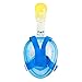Wonice Esaytobreathe Full Face Snorkel Mask Set For Adult and Kids (Blue, S/M)